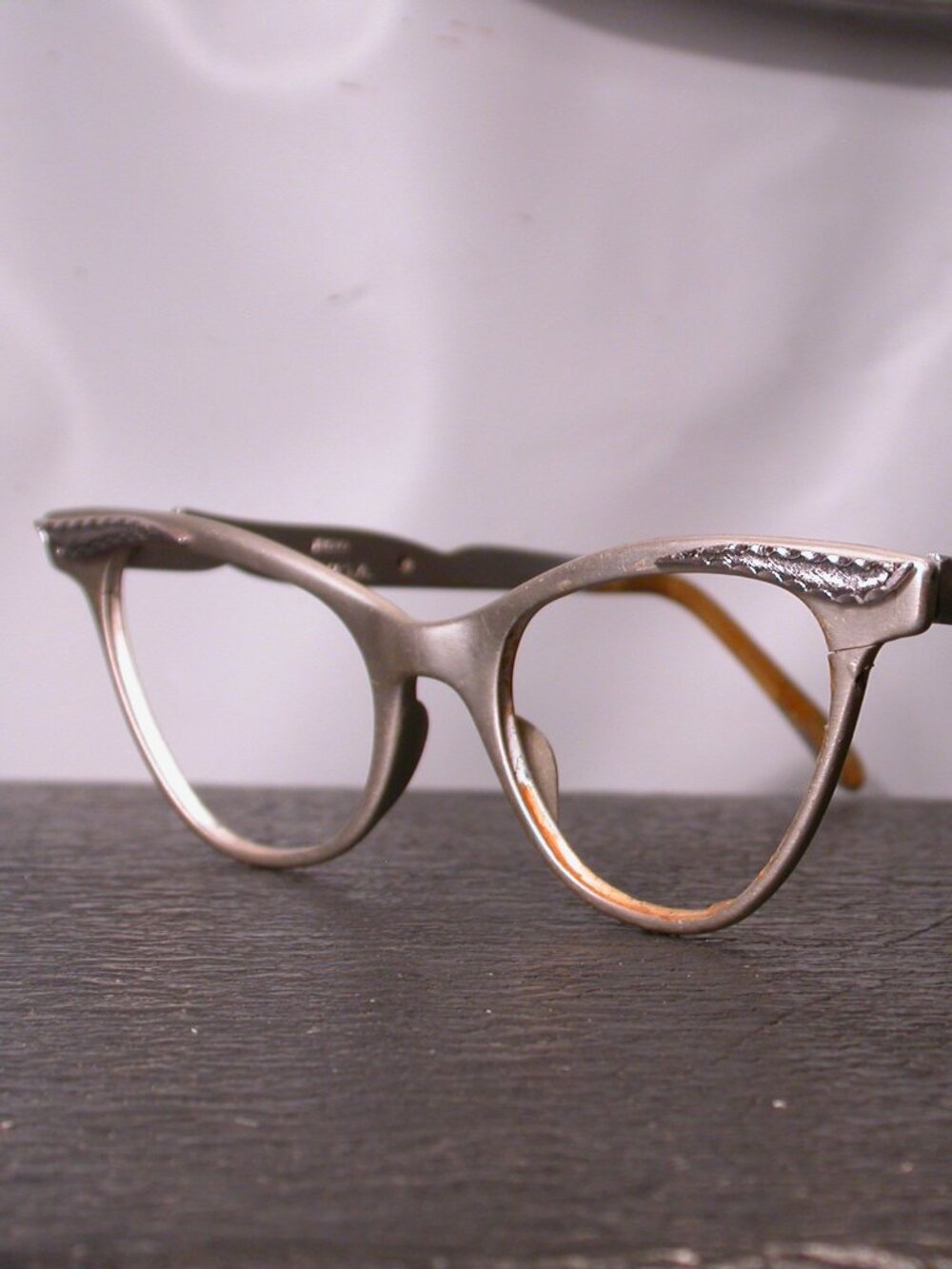 Vintage Liberty Fancy Aluminium Cat Eye Eyeglasses Frames Made In USA